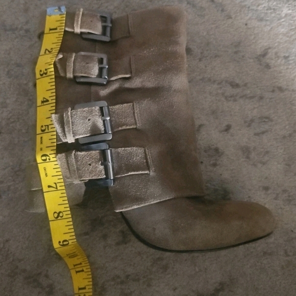 Guess by Marciano Womens Suede Gray Tan PMDAYLEE Buckle Ankle Boots 7 - Picture 9 of 9